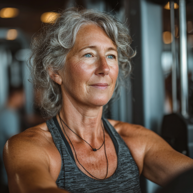 Seniori practicând yoga într-un mediu liniștit